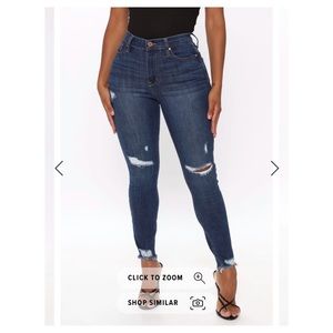 Distressed High Waisted Size 14 Fashion Nova Jeans